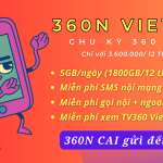 Đăng ký gói cước 360N Viettel khuyến mãi data và gọi dùng 12 tháng