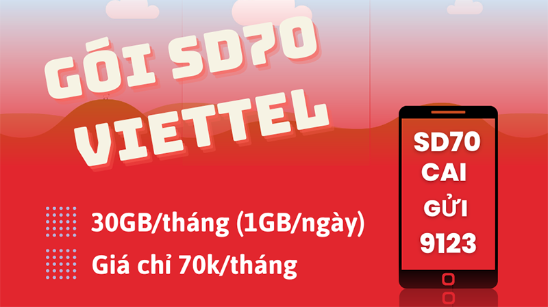 Cách đăng ký gói cước SD70 Viettel có ngay 30GB data dùng cả tháng 
