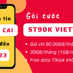 Đăng ký gói cước ST90K Viettel nhận 30GB data và truy cập Tiktok thả ga