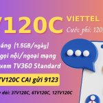 Đăng ký gói cước TV120C Viettel có data và gọi dùng thoải mái cả tháng