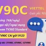 Đăng ký gói cước TV90C Viettel có data và gọi free không giới hạn