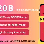 Đăng ký gói cước V120B Viettel nhận 45GB data và gọi miễn phí 30 ngày