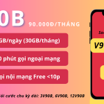 Đăng ký gói cước V90B Viettel rinh data và gọi miễn phí 30 ngày