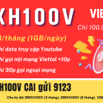 Đăng ký gói cước MXH100V Viettel nhận 30GB data, Free data xem Youtube và gọi