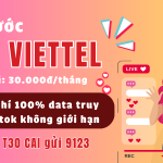 Đăng ký gói cước T30 Viettel free data Tiktok cả tháng