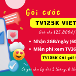 Đăng ký gói cước TV125K Viettel có 60GB và xem TV360 Viettel