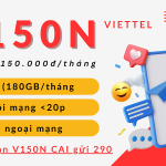 Đăng ký gói cước V150N Viettel có data và gọi dùng thả ga 30 ngày