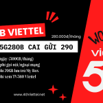 Đăng ký gói cước 5G280B Viettel có 300GB Data, gọi free và các tiện ích khác