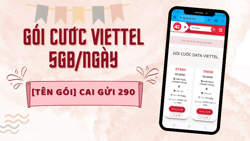 Gói cước Viettel 5GB/ngày giá cực rẻ